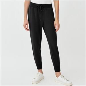 Cuyana Pants Womens XL Black French Terry Jogger Lounge Travel Pima Cotton Modal